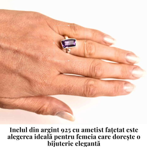 Inel Argint 925 cu Ametist Fatetat – Claritate si Echilibru Spiritual [1]