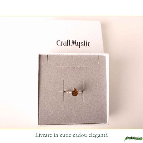 Inel Argint 925 cu Ammonit  – Echilibru si Energie Naturala [5]