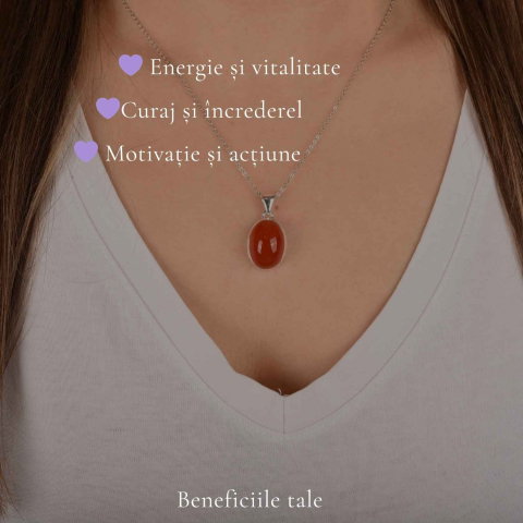Colier argint 925 cu Carneol oval – energie si incredere feminina [2]