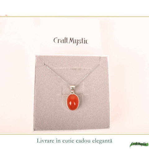 Colier argint 925 cu Carneol oval – energie si incredere feminina [5]