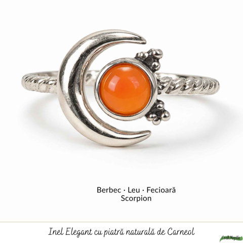 Inel argint 925 cu Carneol semiluna si soare – energie si echilibru feminin [4]