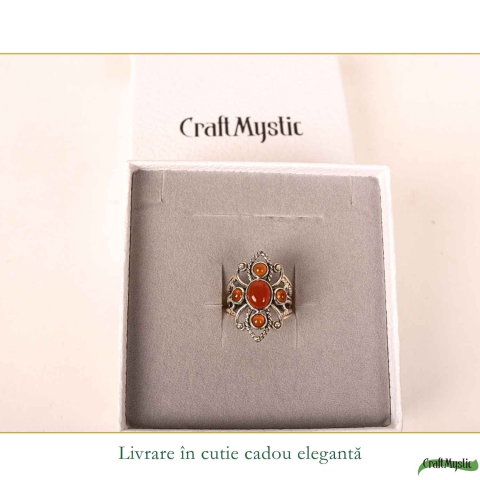 Inel argint 925 cu Carneol model vintage – energie si incredere feminina [5]