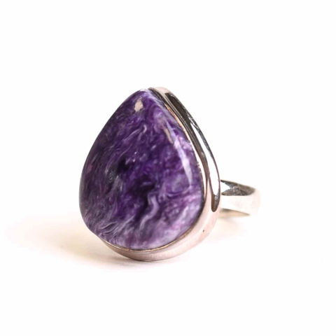 Bijuterii Semiprețioase - Inel argint 925 cu piatra naturala Charoite lacrima – Transformare si Putere Interioara