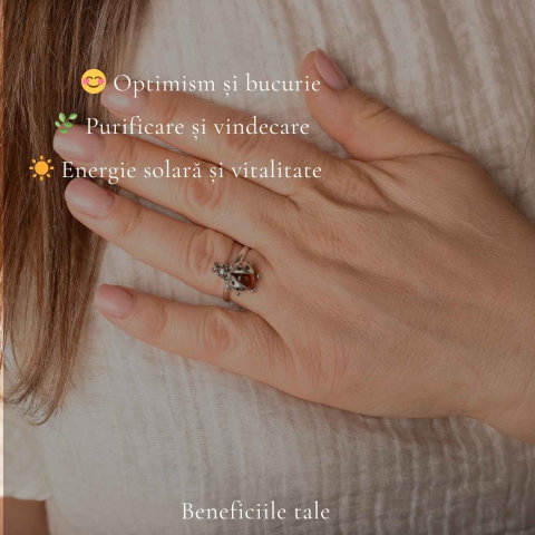 Inel Argint 925 cu Chihlimbar Coniac Natural – Eleganta Calda si Feminitate [2]