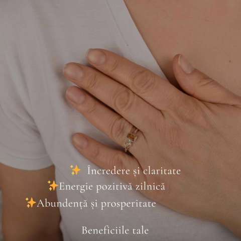 Inel argint 925 cu Citrin fatetat – energie pozitiva si prosperitate [2]