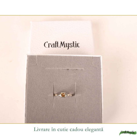 Inel argint 925 cu Citrin triplu – energie pozitiva si prosperitate [5]