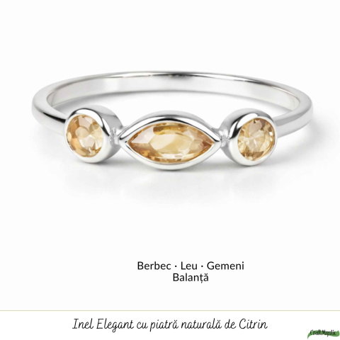 Inel argint 925 cu Citrin triplu – energie pozitiva si prosperitate [4]