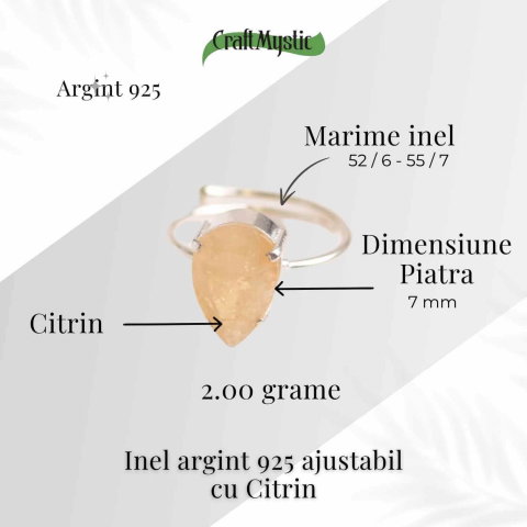 Inel Argint 925 cu Citrin Fatetat – Abundenta si Energie Pozitiva in Fiecare Zi [3]