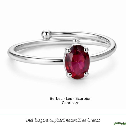 Inel Argint 925 cu Granat Oval – Energie, Incredere si Eleganta [4]
