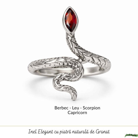 Inel Argint 925 cu Granat Sarpe – Protectie, Transformare si Putere [4]