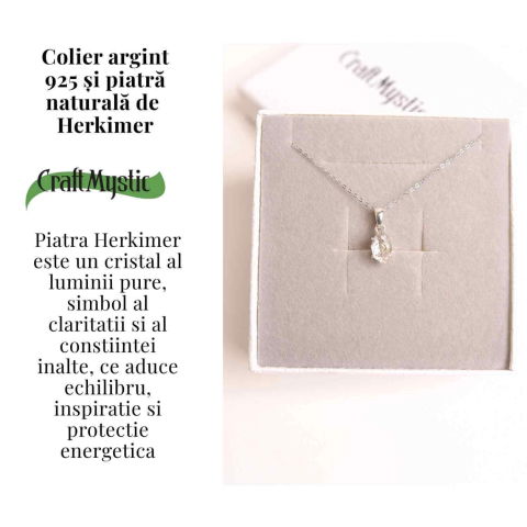 Colier Argint 925 cu Cristal Herkimer – Lumina Interioara si Claritate Divina [2]