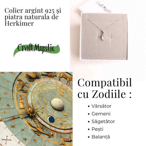 Colier Argint 925 cu Cristal Herkimer – Lumina Interioara si Claritate Divina [3]