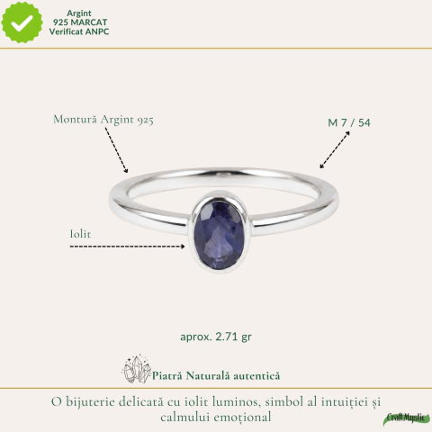 Inel Argint 925 cu Iolit Fatetat Oval – Claritate si Intuitie Feminina [3]