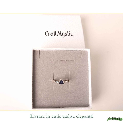 Inel Argint 925 cu Iolit Fatetat Triunghi – Intuitie si Energie Echilibrata [5]