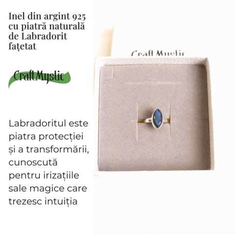 Inel Argint 925 cu Labradorit fatetat forma delica– Intuitie si Protectie [2]