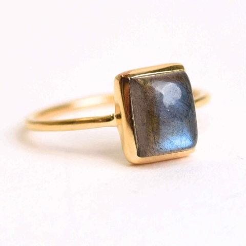Inel Argint 925 placat cu aur 18K cu Labradorit – Claritate si Protectie Energetica [0]