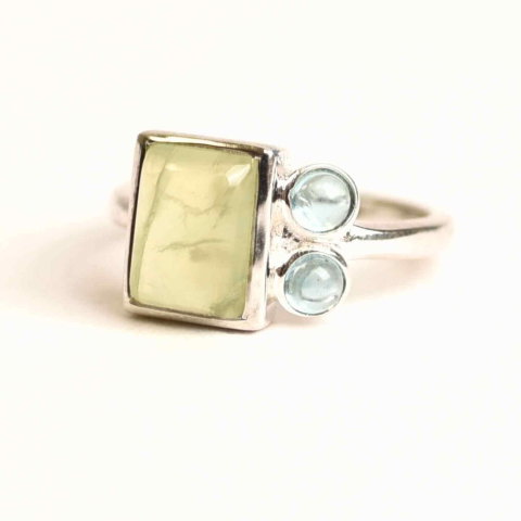 Inel Argint 925 cu Prehnite si Apatit Albastru – Claritate si Armonie Interioara [5]