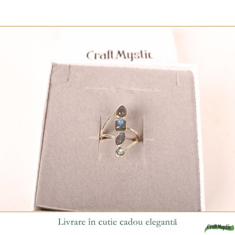 Inel argint 925 cu 4 pietre de Labradorit  – protectie si echilibru interior [5]