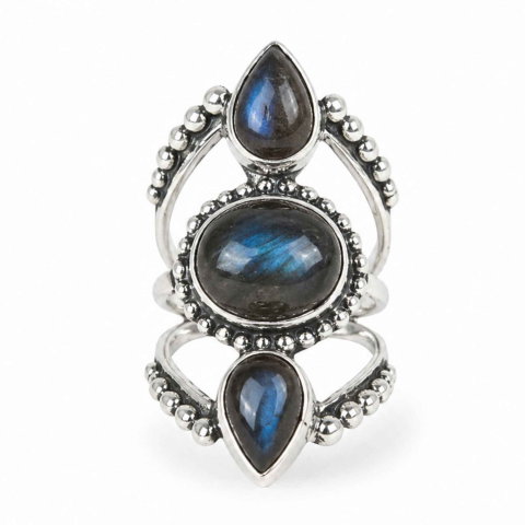 Inel argint 925 cu Labradorit floare – protectie si mister feminin [0]