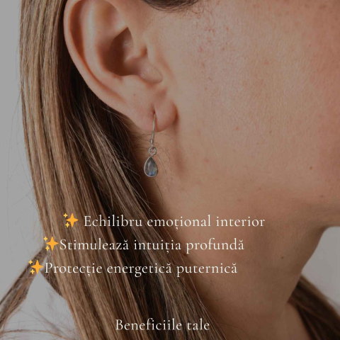 Cercei Labradorit fatetat forma de Lacrima si Argint 925 – Protectie si Intuitie [2]