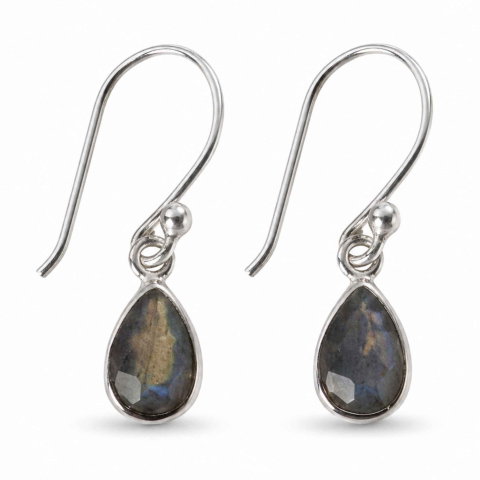 Claritate Mentala si Focus - Cercei Labradorit fatetat forma de Lacrima si Argint 925 – Protectie si Intuitie