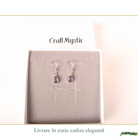 Cercei Labradorit fatetat forma de Lacrima si Argint 925 – Protectie si Intuitie [5]
