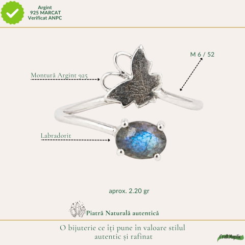 Inel argint 925 cu Labradorit fluture – transformare si protectie [3]