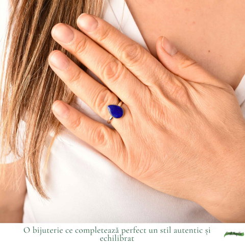 Inel argint 925 cu Lapis Lazuli lacrima – claritate si echilibru interior [1]