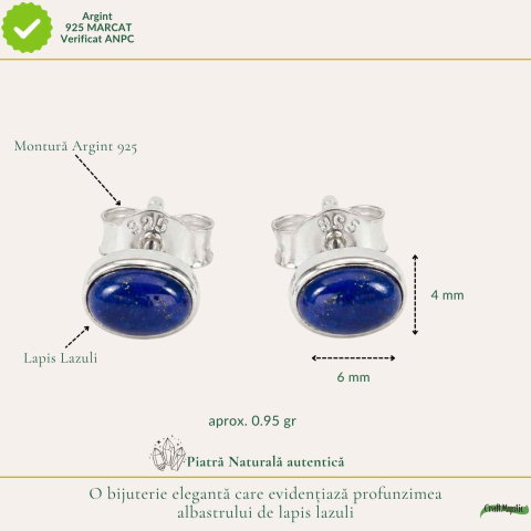 Cercei Lapis Lazuli Oval Argint 925 – Claritate si Eleganta [3]