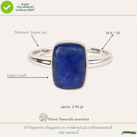 Inel argint 925 cu Lapis Lazuli dreptunghi – claritate si eleganta [3]