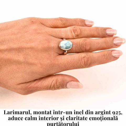Inel Argint 925 cu Larimar Oval – Echilibru si Liniste Interioara [1]