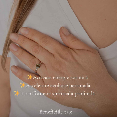 Inel Argint 925 cu Moldavit Fatetat Oval – Claritate si Transformare [2]