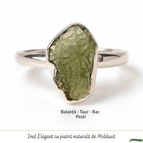 Inel Argint 925 cu Moldavit Natural, M10/61 – Claritate, Intuitie si Conexiune Universala [4]