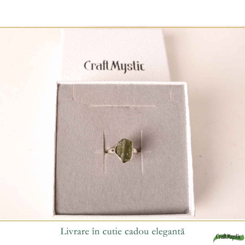 Inel Argint 925 cu Moldavit Autentic, M6/52 – Energie Puternica si Crestere Spirituala [5]