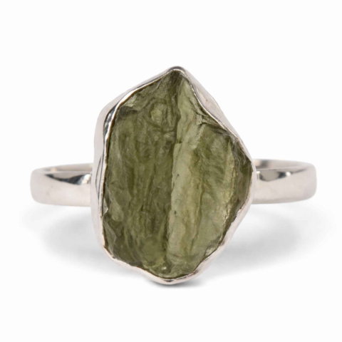 Moldavit - Inel Argint 925 cu Moldavit Autentic, M6/52 – Energie Puternica si Crestere Spirituala