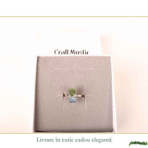 Inel argint 925 cu Moldavit si Kianit albastru, M 6.5/53 – claritate si transformare [5]