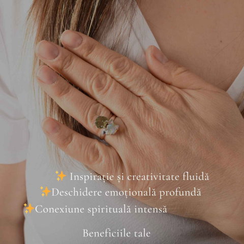 Inel argint 925 cu Moldavit si Opal Etiopian – inspiratie si transformare [2]