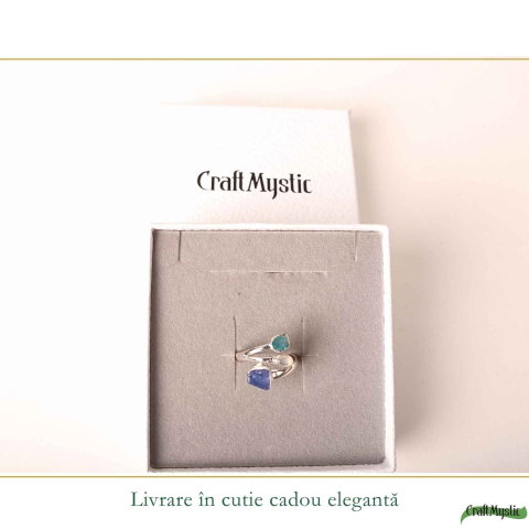 Inel Argint 925 cu Tanzanit, Piatra Lunii si Apatit Albastru – Intuitie si Armonie [5]