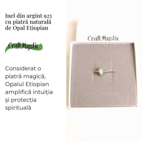 Inel argint 925 cu Opal Etiopian lacrima – Lumina interioara si claritate [2]