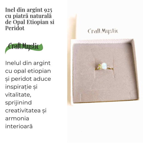 Inel argint 925 cu Opal Etiopian si Peridot – Lumina si Renastere [2]