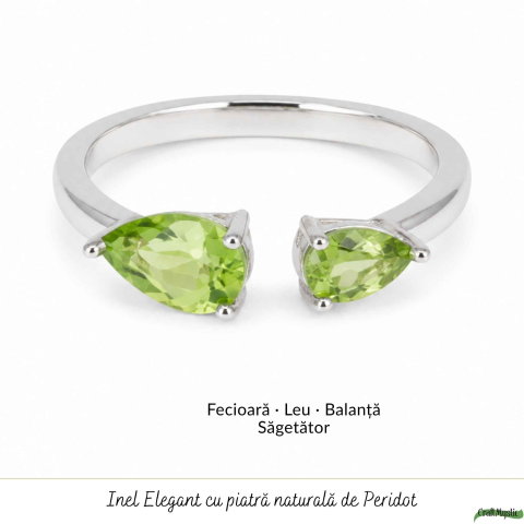 Inel Argint 925 cu Peridot Fatetat Lacrima – Echilibru si Feminitate Naturala [4]