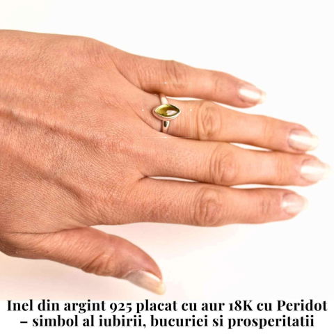 Inel argint 925 cu Peridot natural forma delica– Vitalitate si Prosperitate [1]