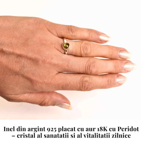 Inel argint 925 cu Peridot triunghiular – Energie si echilibru interior [1]