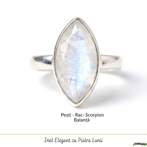 Inel Argint 925 cu Piatra Lunii Delica fatetat – Echilibru și Feminitate [4]