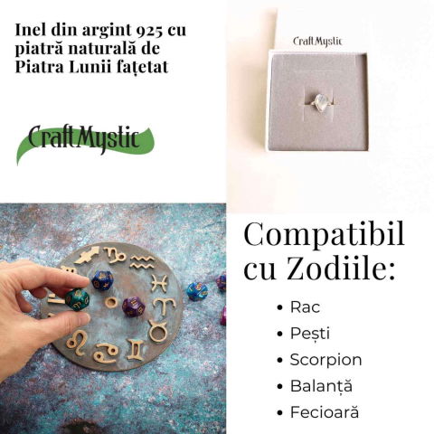 Inel Argint 925 cu Piatra Lunii Fatetata in Forma de Lacrima – Intuitie si Echilibru Emotional [3]