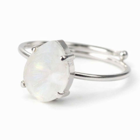 Piatra lunii - Inel din argint 925 cu piatra lunii fatetat, pentru calm si echilibru interior