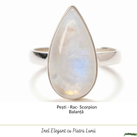Inel Argint 925 cu Piatra Lunii Lacrimă – Echilibru Emoțional si Intuitie [4]