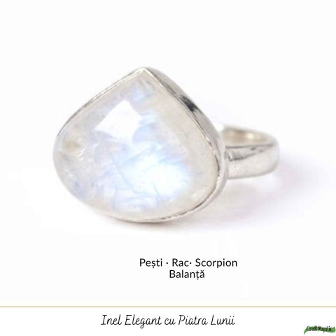 Inel Argint 925 cu Piatra Lunii Lacrima – Echilibru si Intuitie Profunda [4]