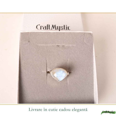 Inel Argint 925 cu Piatra Lunii Lacrima – Echilibru si Intuitie Profunda [5]
