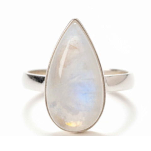 Echilibrare Energetica - Inel Argint 925 cu Piatra Lunii Lacrimă – Echilibru Emoțional si Intuitie